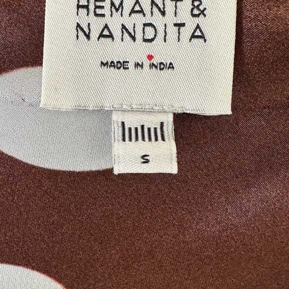 HEMANT & NANDITA Brown and White Polka Dot Dress size Small - Picture 16 of 16